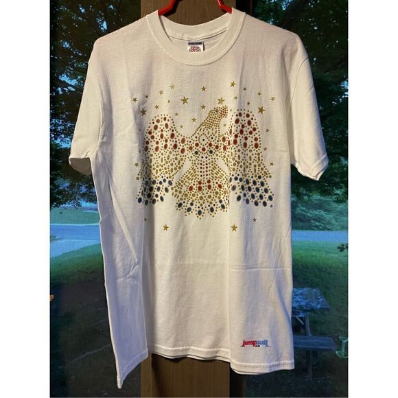 NWT B&K Enterprises Jumpsuit Stuff ELVIS ALOHA EAGLE 2 sided Tee Tshirt M - Picture 1 of 12